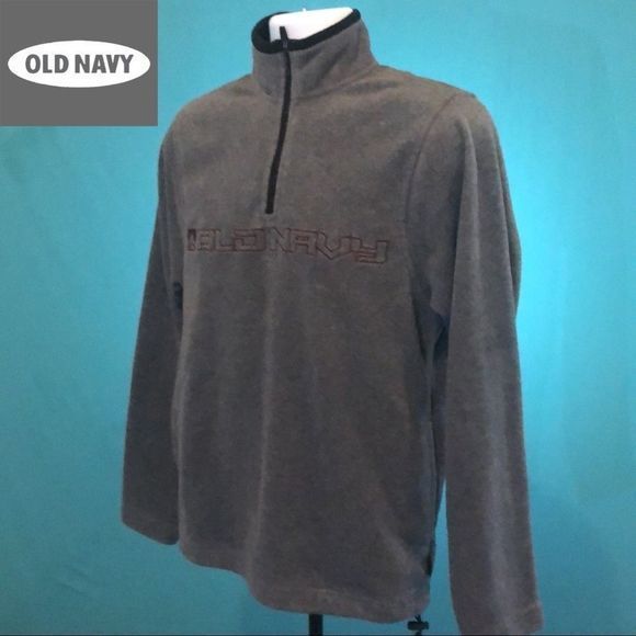 Old Navy Men's 1/4 Zip Pullover Fleece Gray Small - Picture 1 of 8